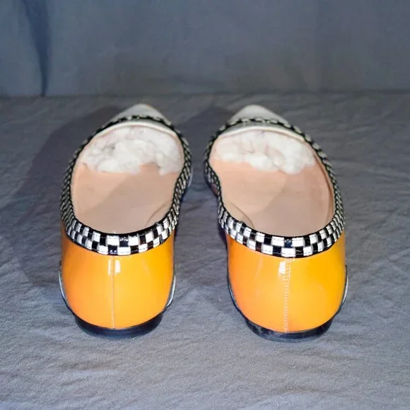 Kate Spade Gogo Taxi Flats Size 8.5 & Matching Taxi Stud Earrings Set - Picture 6 of 7